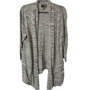 Habitat Textured Knit Cardigan Sweater Jacket Size XL Gray Art To Wear Lagenlook